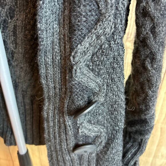 Inis Craft 100% Merino Wool Made in Ireland Cardigan Dark Gray Size M - Picture 3 of 6